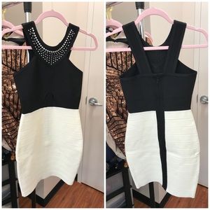 Black and White BodyCon Dress
